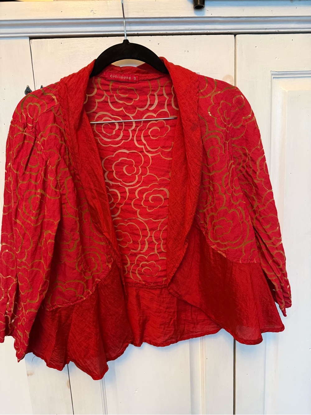 cut loose Red and Gold open jacket